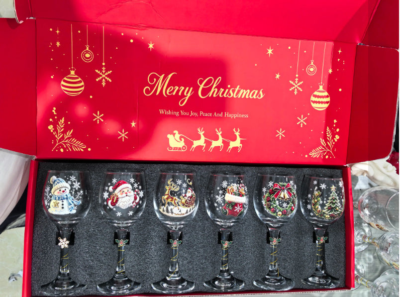 Christmas 3D Wine Glass Set
