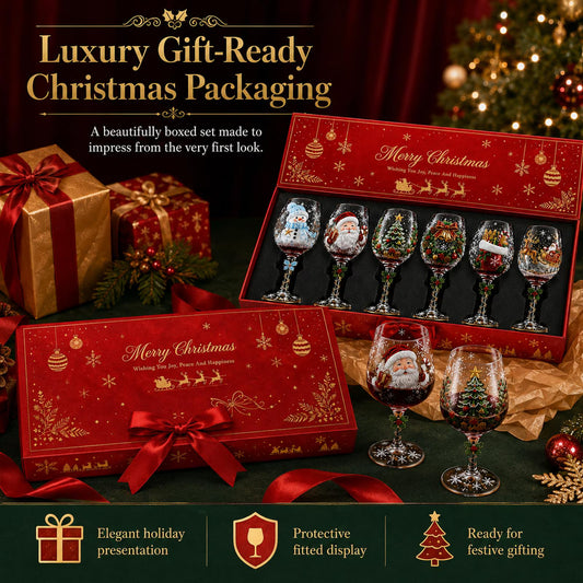 Christmas 3D Wine Glass Set