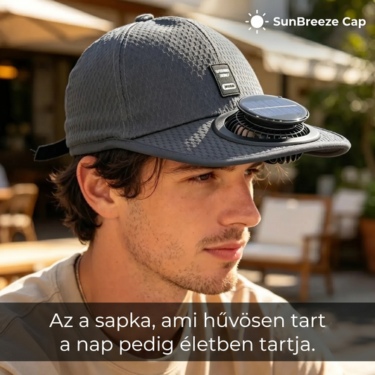SunBreeze Cap — Napelemes hűsítő ventilátoros sapka