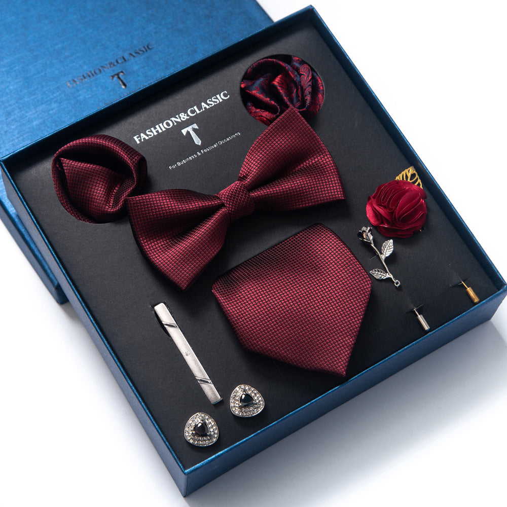 Men's tie gift box set in Burgundy