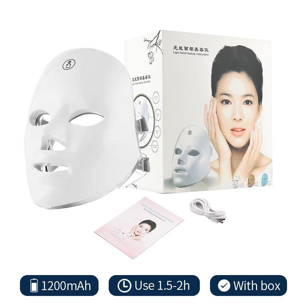 AgelessGlow LED Face Mask — 7-Colour Light Therapy for Home Use