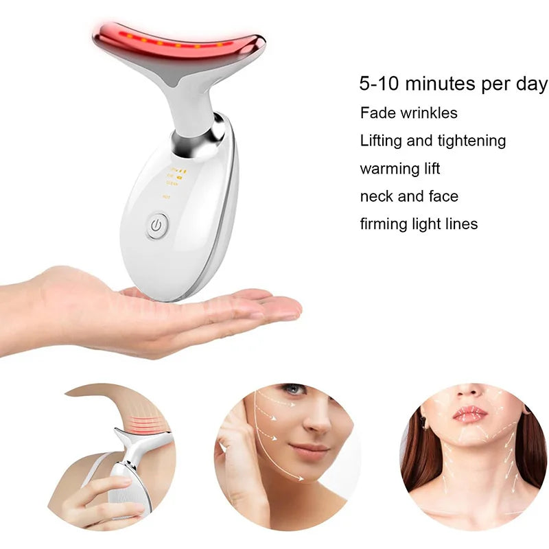 LumiGlow Pro Neck Massager — Reduce Double Chin and Neck Lines with LED and EMS