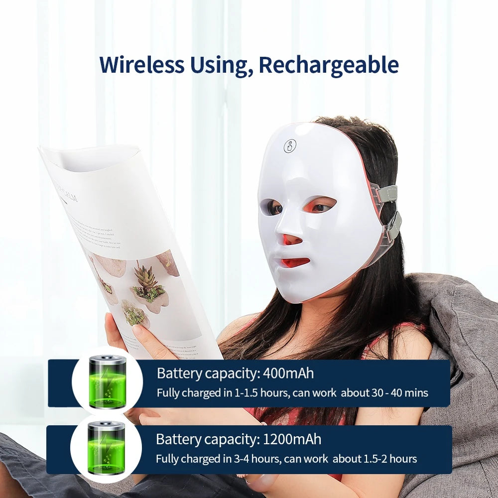 AgelessGlow LED Face Mask — 7-Colour Light Therapy for Home Use