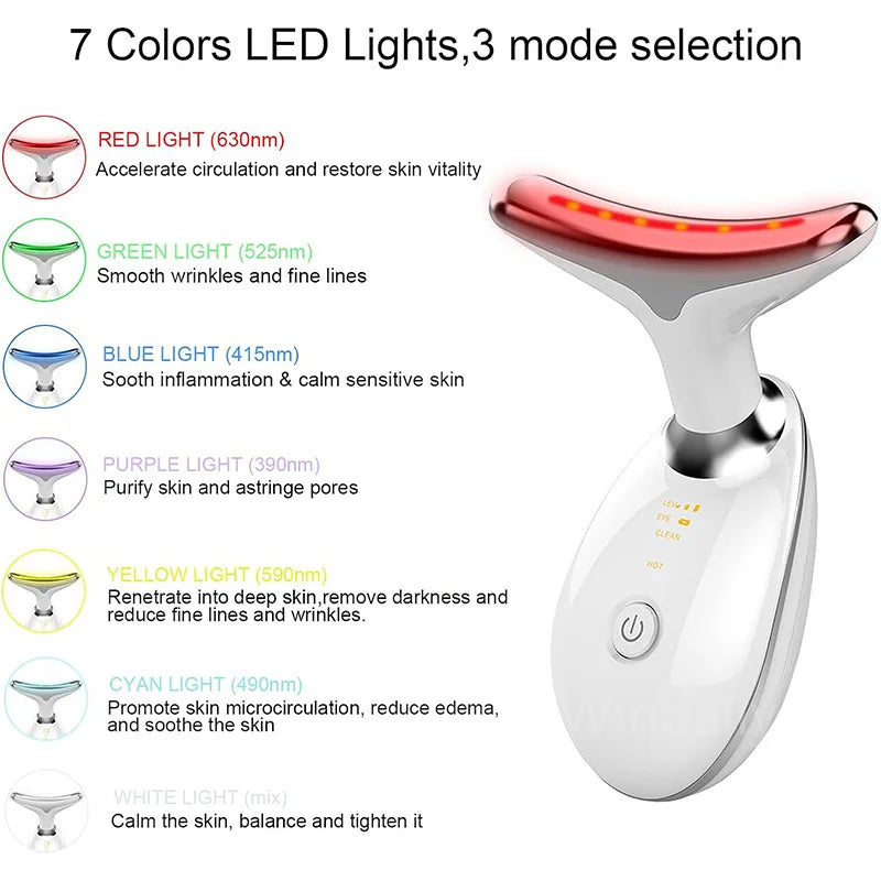 LumiGlow Pro Neck Massager — Reduce Double Chin and Neck Lines with LED and EMS
