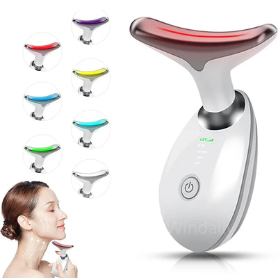 LumiGlow Pro Neck Massager — Reduce Double Chin and Neck Lines with LED and EMS