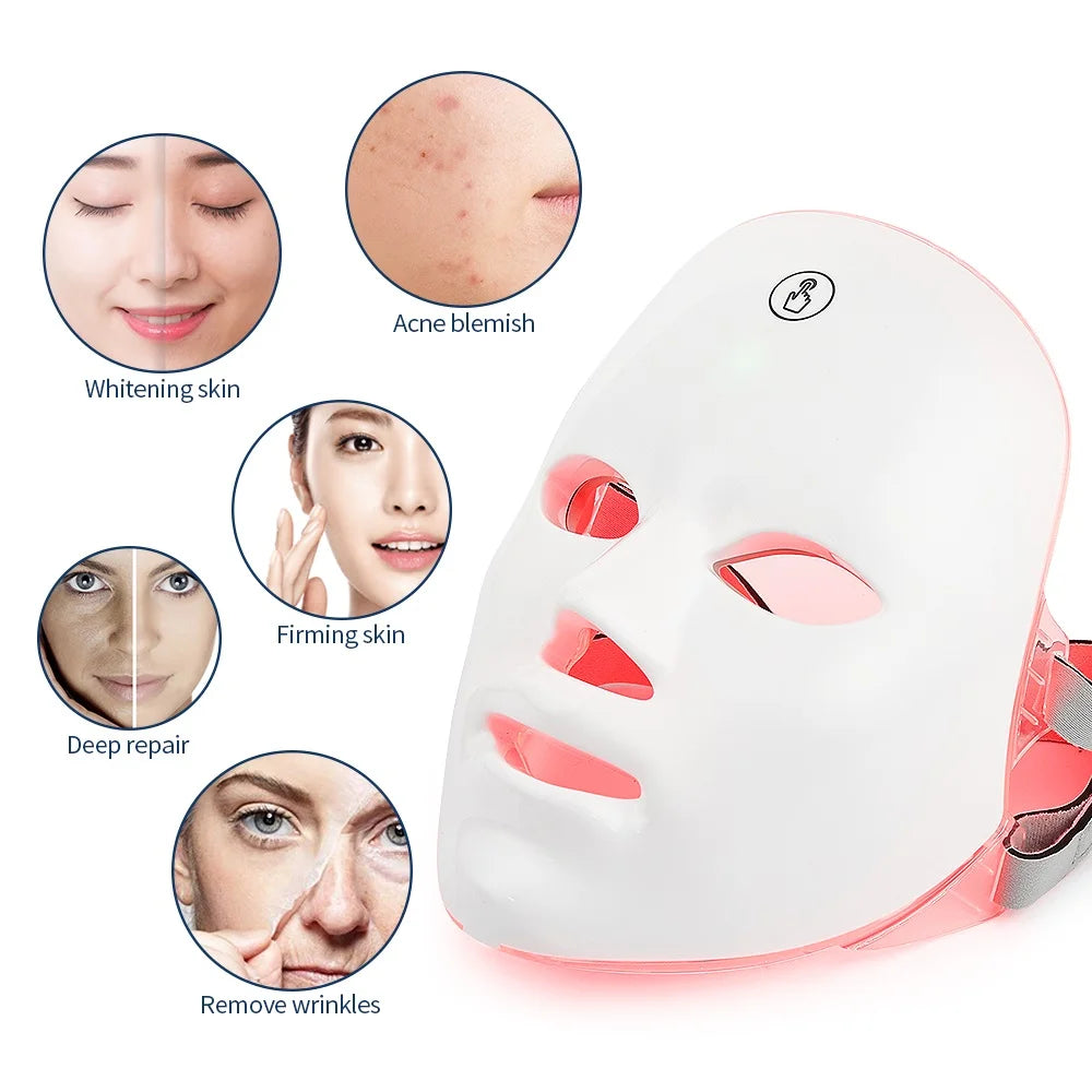 AgelessGlow LED Face Mask — 7-Colour Light Therapy for Home Use