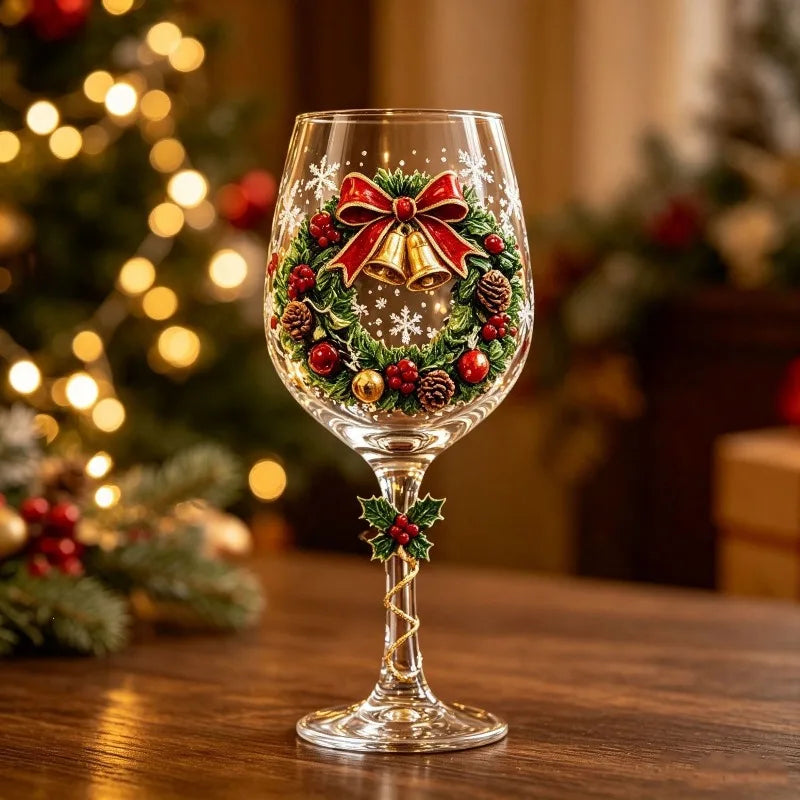 Christmas 3D Wine Glass Set