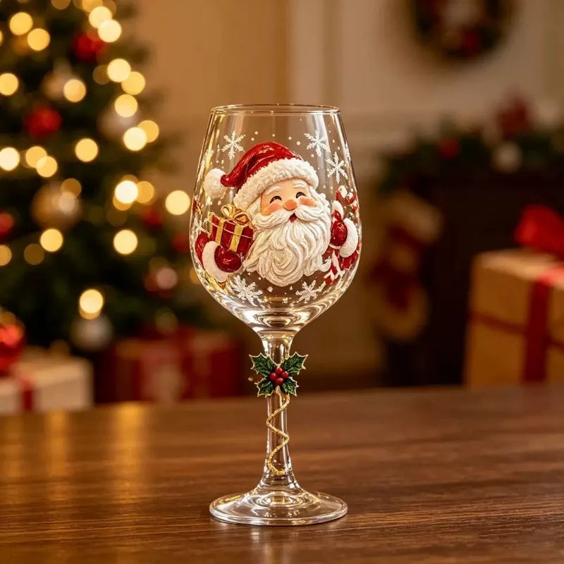 Christmas 3D Wine Glass Set