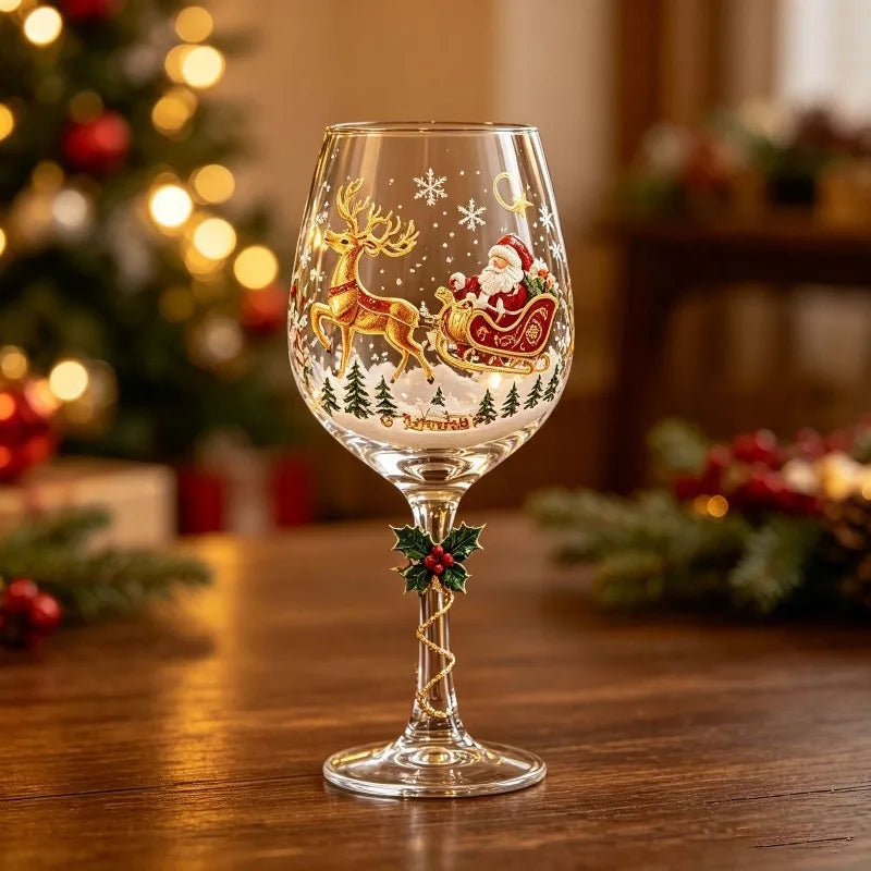 Christmas 3D Wine Glass Set