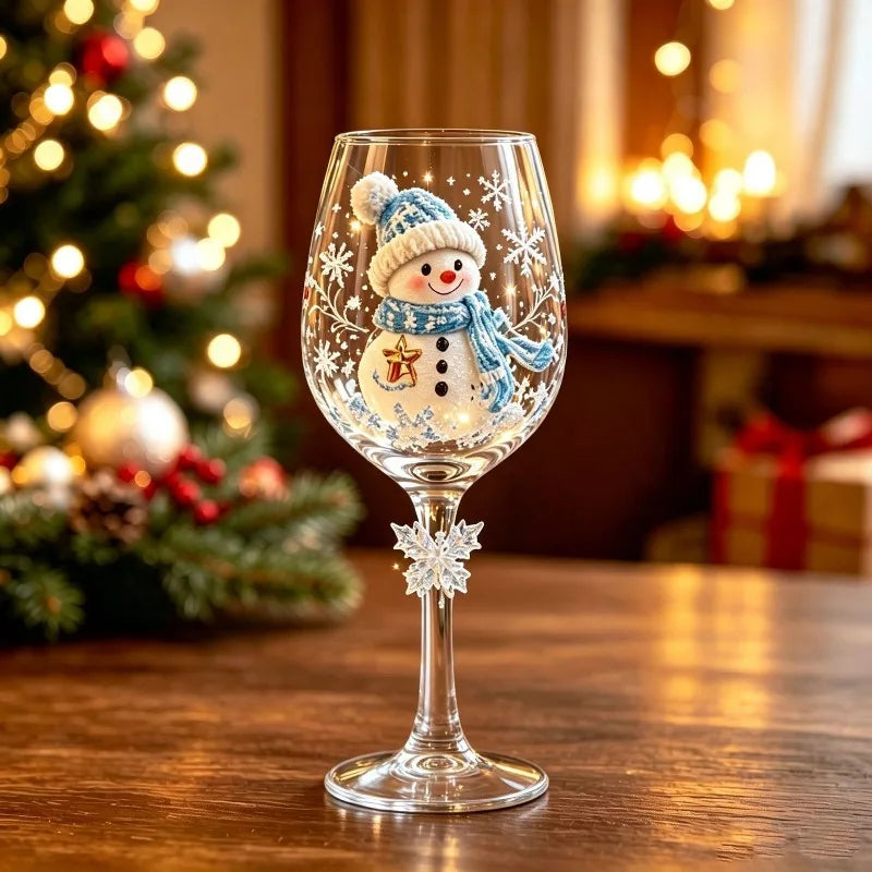 Christmas 3D Wine Glass Set