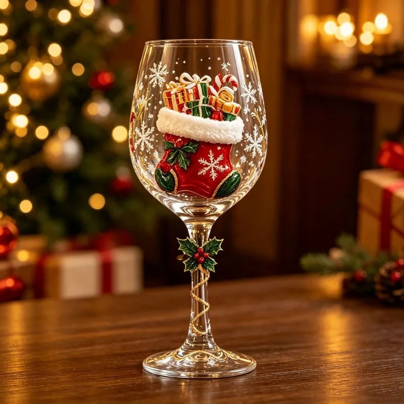 Christmas 3D Wine Glass Set