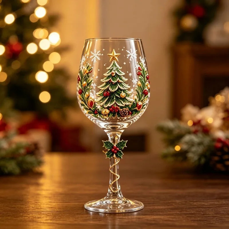 Christmas 3D Wine Glass Set